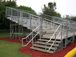 Elevated aluminum bleachers
