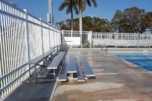 bleachers by pool
